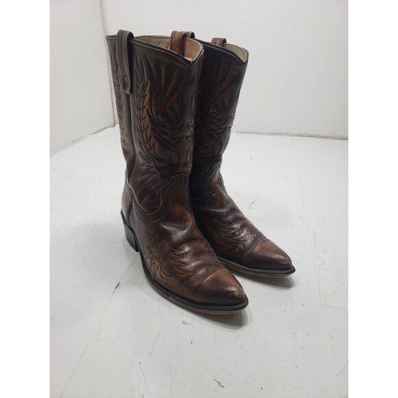 Vintage Acme Men’s 4916 Cordovan Brown Leather Western Boots Size 9 1/2 D main image 5